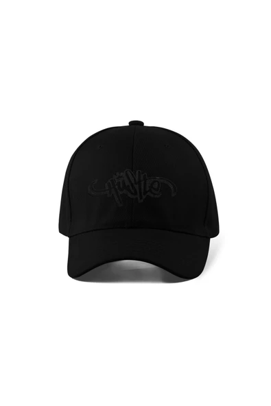 Quatex Hustle Nakışlı Siyah Spor Unisex Şapka A+ Kalite Ürün ürün görseli 1