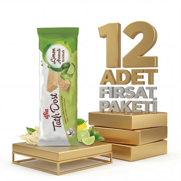 Afia Tatlı Dost Limon Kremalı Gofret 12x140 Gr - Resim 3