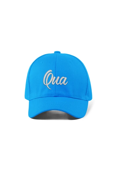 Quatex Qua Nakışlı Şapka – Mavi %100 Pamuk Gabardin Unisex Model ürün görseli 1