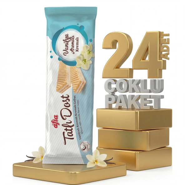 Afia Tatlı Dost Vanilya Kremalı Gofret 24x140 Gr - Resim 3