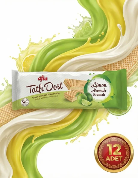 Afia Tatlı Dost Limon Kremalı Gofret 12x140 Gr - Resim 6