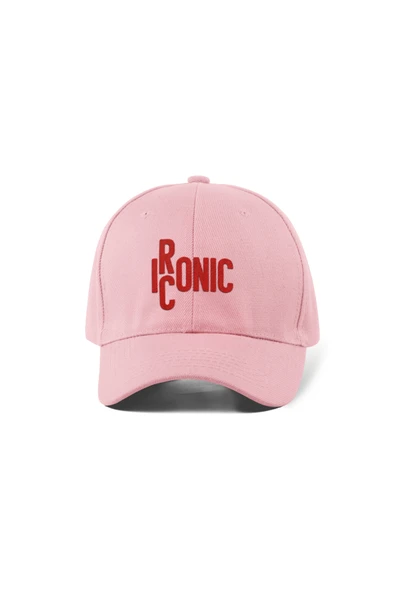 Quatex Iconic Nakışlı Şapka – Pembe %100 Pamuk Gabardin Unisex Model ürün görseli 1