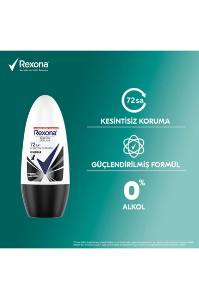 REXONA INVİSİBLE BLACK WHİTE KADIN ROLL-ON 50 ML - Resim 2