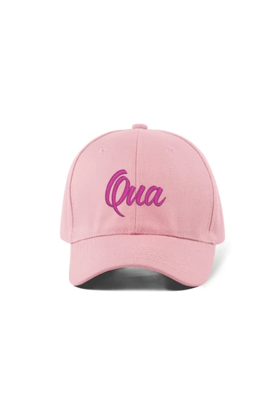 Quatex Qua Nakışlı Şapka – Pembe %100 Pamuk Gabardin Unisex Model ürün görseli 1
