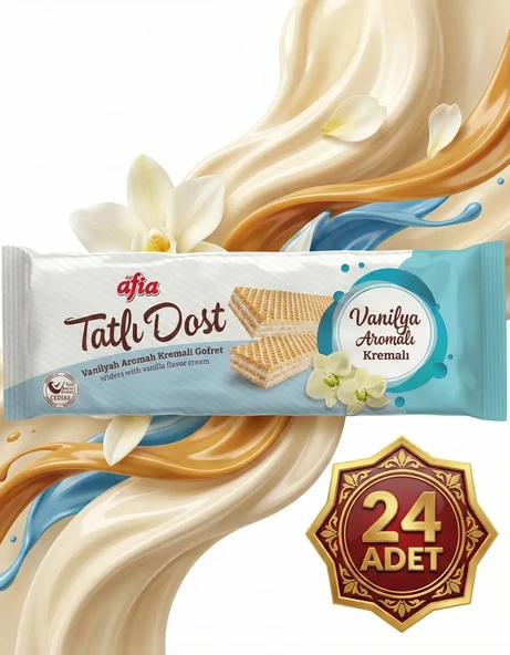 Afia Tatlı Dost Vanilya Kremalı Gofret 24x140 Gr - Resim 6