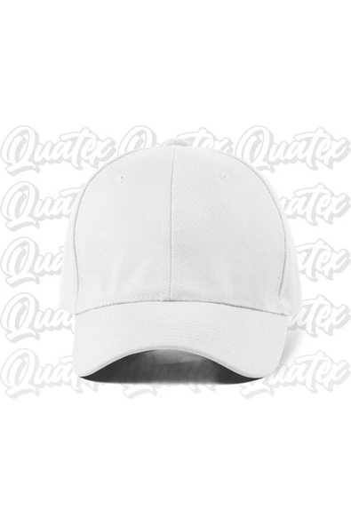 Quatex Basic Düz Pamuklu Şapka - Beyaz Renk %100 Pamuk Gabardin Unisex Model Şapka ürün görseli 1