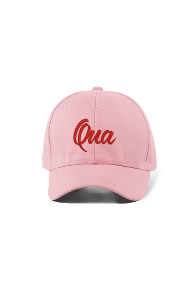 Quatex Qua Nakışlı Şapka – Pembe %100 Pamuk Gabardin Unisex Model ürün görseli 1