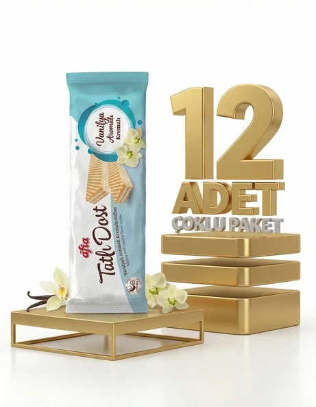 Afia Tatlı Dost Vanilya Kremalı Gofret 12x140 Gr - Resim 2