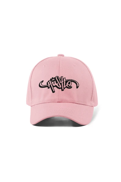 Quatex Hustle Nakışlı Pembe Spor Unisex Şapka A+ Kalite Ürün ürün görseli 1