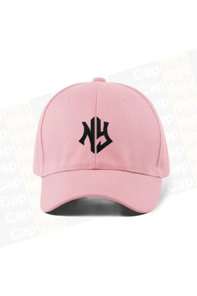 Quatex Nakışlı Beyzbol Şapka - Pembe Renk %100 Pamuk Gabardin Unisex Model Şapka ürün görseli 1