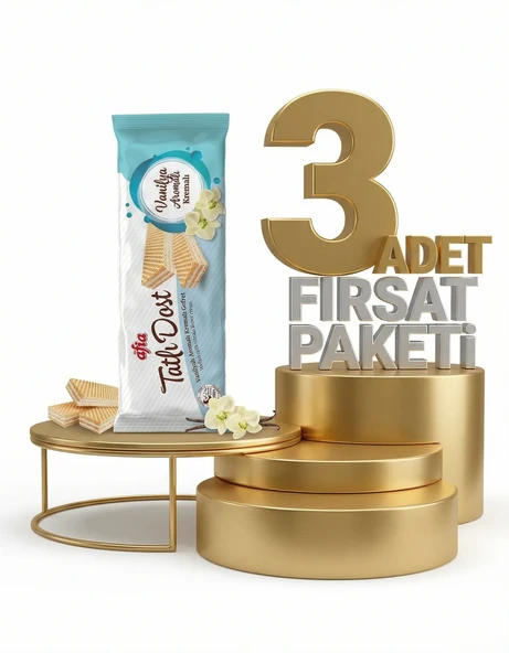 Afia Tatlı Dost Vanilya Kremalı Gofret 3x140 Gr - Resim 2