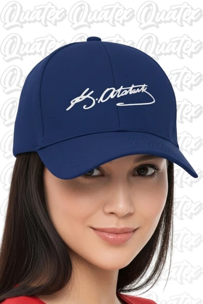 Quatex Atatürk Nakışlı Lacivert Spor Unisex Şapka A+ Kalite Ürün ürün görseli 1