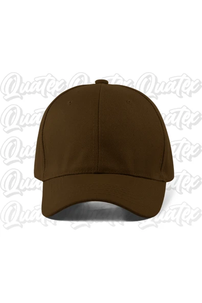 Quatex Basic Düz Pamuklu Şapka - Kahverengi Renk %100 Pamuk Gabardin Unisex Model Şapka ürün görseli 1