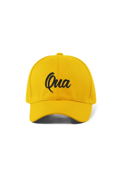 Quatex Qua Nakışlı Şapka – Sarı %100 Pamuk Gabardin Unisex Model ürün görseli 1