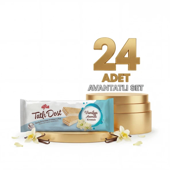 Afia Tatlı Dost Vanilya Kremalı Gofret 24x140 Gr ürün görseli 1