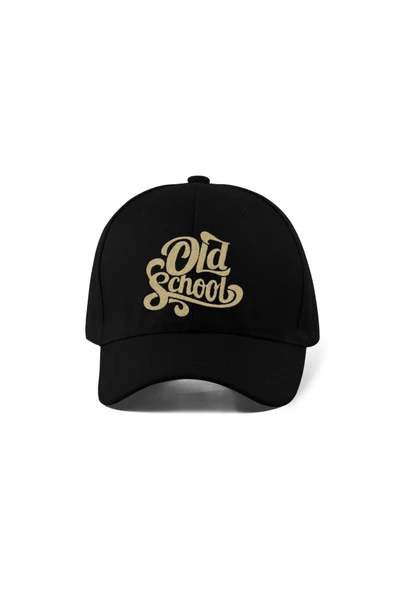 Quatex Old School Nakışlı Şapka – Siyah %100 Pamuk Gabardin Unisex Model ürün görseli 1