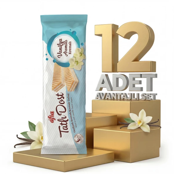 Afia Tatlı Dost Vanilya Kremalı Gofret 12x140 Gr - Resim 3
