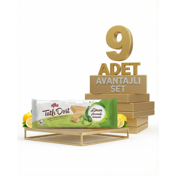 Afia Tatlı Dost Limon Kremalı Gofret 9x140 Gr ürün görseli 1