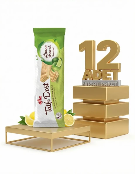 Afia Tatlı Dost Limon Kremalı Gofret 12x140 Gr - Resim 2
