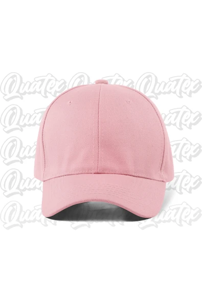 Quatex Basic Düz Pamuklu Şapka - Pembe Renk %100 Pamuk Gabardin Unisex Model Şapka ürün görseli 1