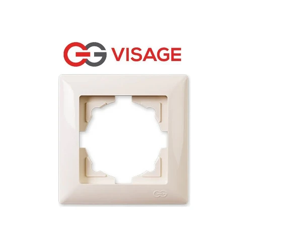 Visage Krem Tekli Çerçeve - Priz ve Anahtar İçin Uyumlu Çerçeve
