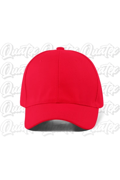 Quatex Basic Düz Pamuklu Şapka - Kırmızı Renk %100 Pamuk Gabardin Unisex Model Şapka ürün görseli 1