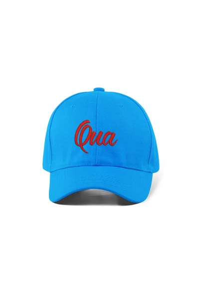 Quatex Qua Nakışlı Şapka – Mavi %100 Pamuk Gabardin Unisex Model ürün görseli 1