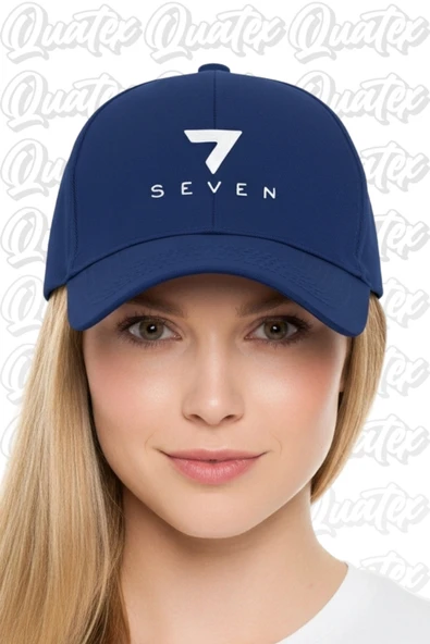 Quatex Seven Nakışlı Şapka – Lacivert %100 Pamuk Gabardin Unisex Model ürün görseli 1