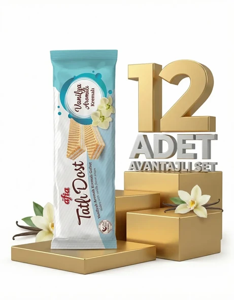 Afia Tatlı Dost Vanilya Kremalı Gofret 12x140 Gr - Resim 4