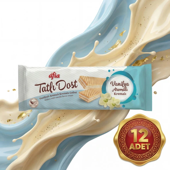 Afia Tatlı Dost Vanilya Kremalı Gofret 12x140 Gr - Resim 5