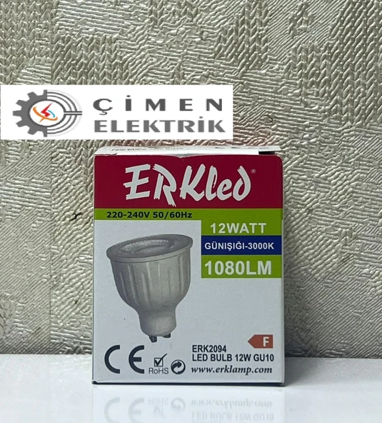 ERKLED ERK 2094 GU10 Lensli Ampül 12W 3000K Gün Işığı ürün görseli 1