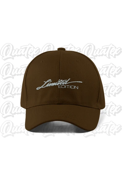 Quatex Limited Edition Nakışlı Şapka - Kahverengi Renk %100 Pamuk Gabardin Unisex Model Şapka ürün görseli 1