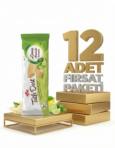 Afia Tatlı Dost Limon Kremalı Gofret 12x140 Gr - Resim 4