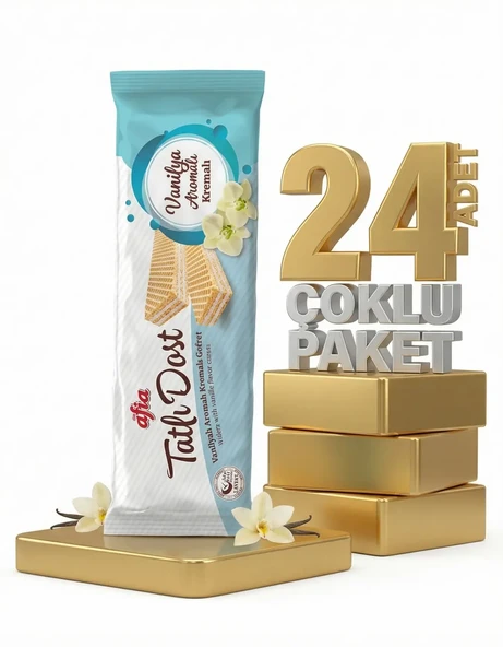Afia Tatlı Dost Vanilya Kremalı Gofret 24x140 Gr - Resim 4