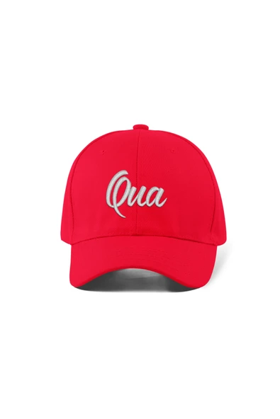 Quatex Qua Nakışlı Şapka – Kırmızı %100 Pamuk Gabardin Unisex Model ürün görseli 1