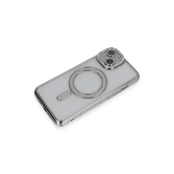 İphone 14 Kılıf Joke Simli Magneticsafe Kılıf - Gümüş ürün görseli 1