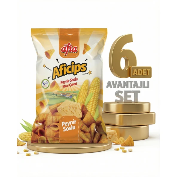Afia Aficips Peynirli Mısır Cips 6x50 Gr - Resim 2