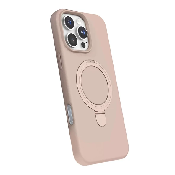 İphone 16 Pro Regal Magsafe Standlı Kapak - Çöl Titanyum - Resim 2