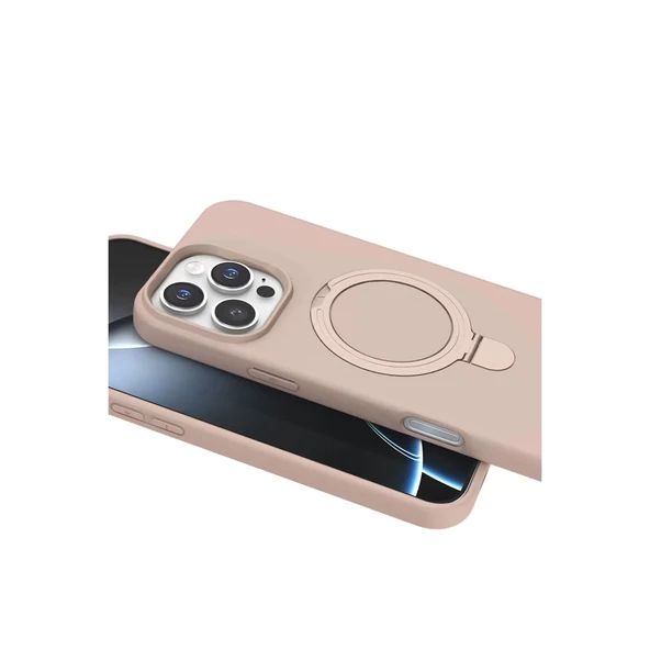 İphone 16 Pro Regal Magsafe Standlı Kapak - Çöl Titanyum - Resim 4