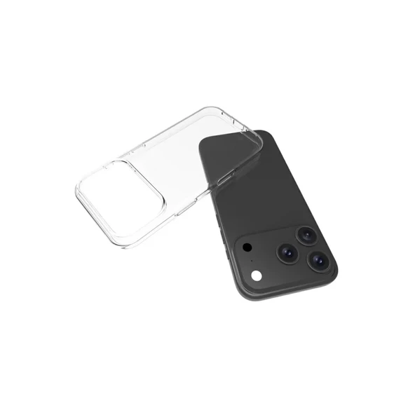 İphone 17 Pro Lüx Şeffaf Silikon - Şeffaf - Resim 5
