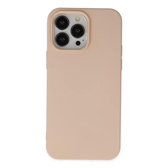 İphone 14 Pro Kılıf Nano İçi Kadife Silikon - Pudra ürün görseli 1