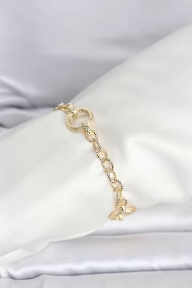 CM 14K Gold Renk Lazerli Halka Model Kadın Bileklik - TJ-BB8300 ürün görseli 1