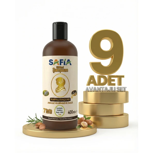 Safia Kapalı Saçlar İçin Şampuan 9x400 Ml ürün görseli 1