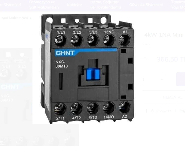 Chnt Mini Kontaktör 4KW 9A 836576 - Resim 2