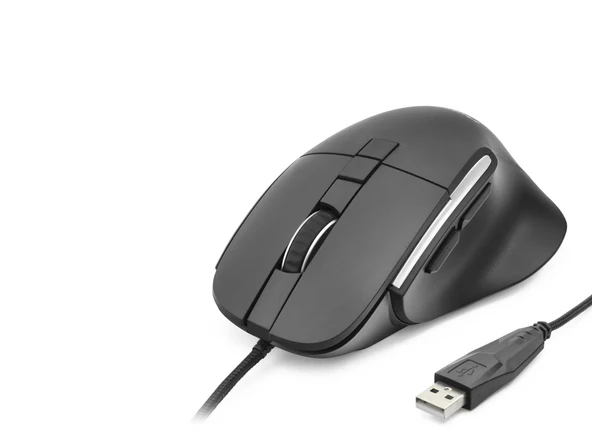 7D Ergonomi̇k Kablolu Ofi̇s Mouse 3600 Dpi - Siyah ND1209B ürün görseli 1