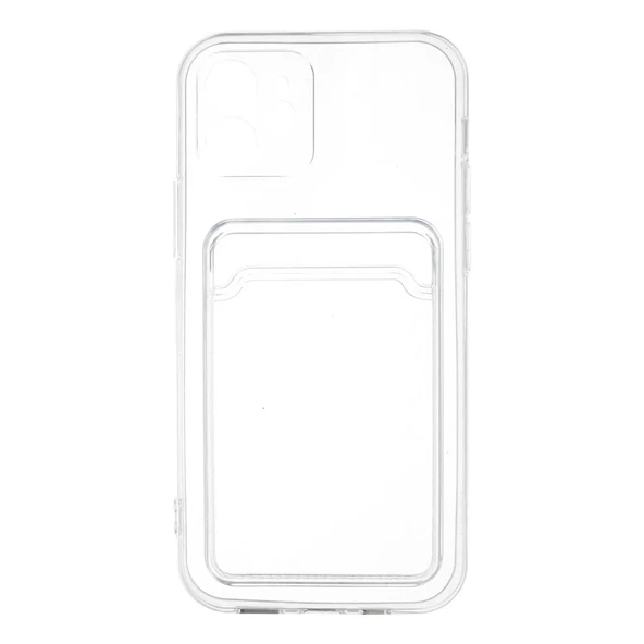 İphone 12 Kılıf Kart Şeffaf Silikon - Şeffaf - Resim 3