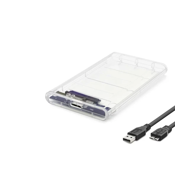 Hdd Kutu Usb3.0 Plastik Sata 2.5" Transparent HDX1760 ürün görseli 1