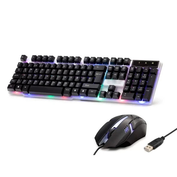 Kablolu Oyuncu Klavye Mouse Set Led Q Siyah H837Q ürün görseli 1