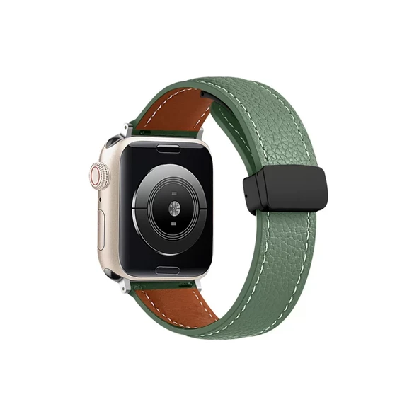 Watch 42mm Kr414 Daks Deri Kordon - Koyu Yeşil ürün görseli 1