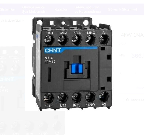 Chnt Mini Kontaktör 4KW 9A 836576 ürün görseli 1